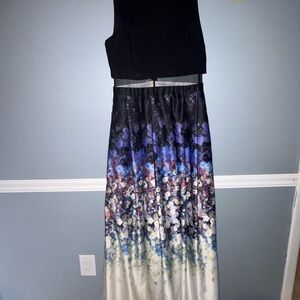 Elegant Black and Floral Maxi Dress